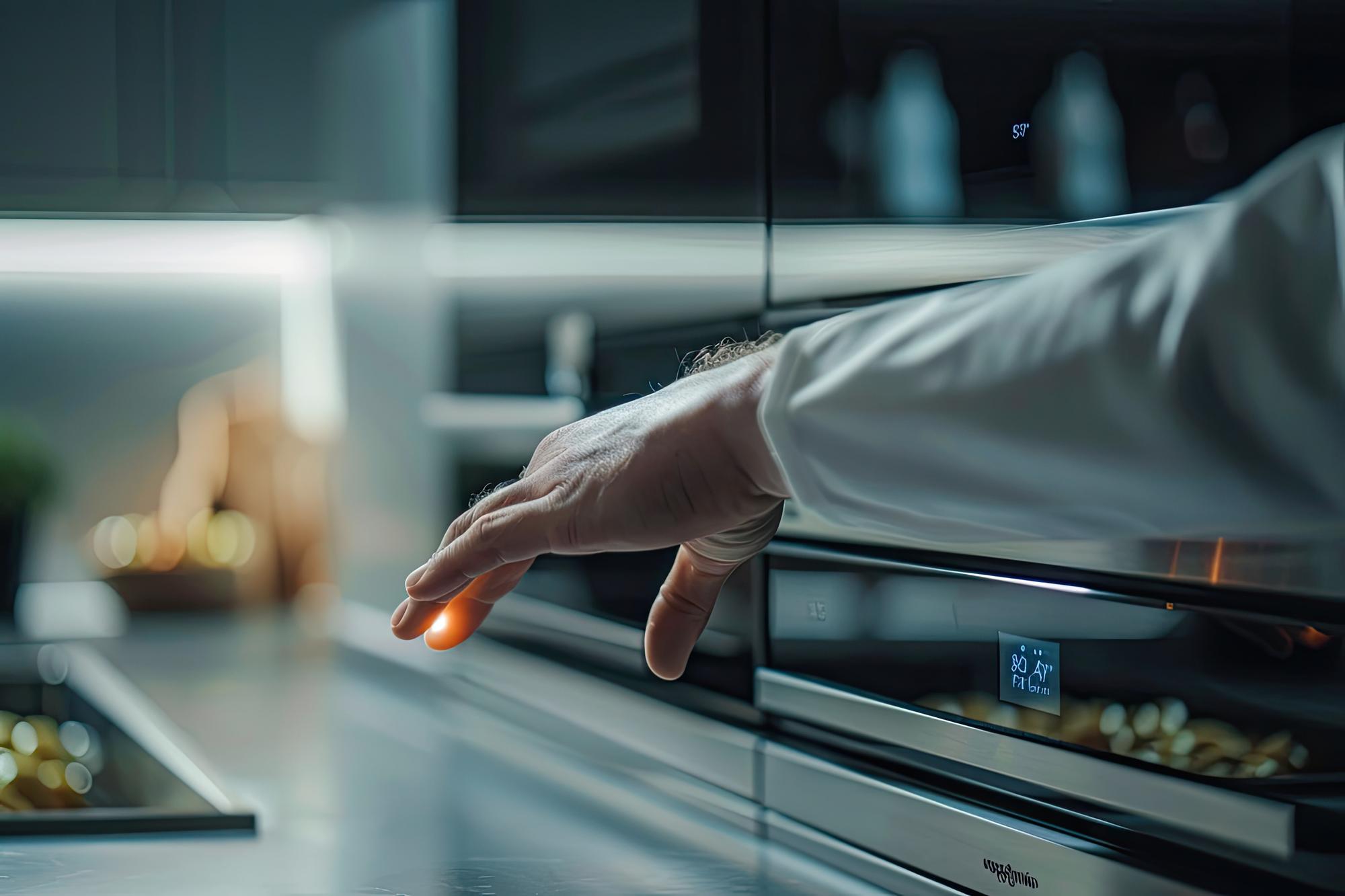 hands preparing ingredients on metallic surface